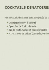 Menu Traiteur Fraicheur - Les cocktails dînatoires