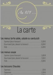 Menu Au 101 - Menus, boissons, desserts