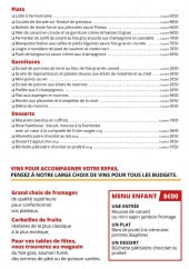 Menu Klément'in - Plats, garnitures, desserts,....