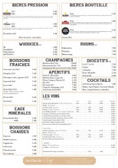 Menu Le Clos de St Cyr - Les bières, whiskies, rhums...