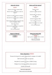 Menu Les Terrasses de Montargis - Les menus