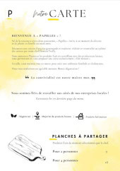 Menu Papilles - La carte