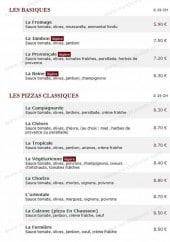 Menu Le Kiosque à Pizzas - Les basiques et pizzas classiques