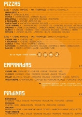 Menu Lupita Pizza - Les pizzas, empanadas et piadinas