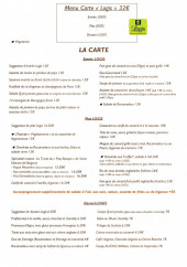 Menu La Truite Dorée - Entrées, plats et desserts