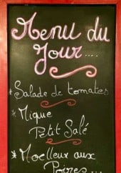 Menu Tout simplement - Un exemple de menu du jour