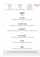 Menu L'Esprit du Causse - Menu type