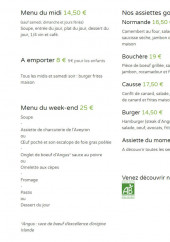 Menu Le Vinagrou - Menus et assiettes