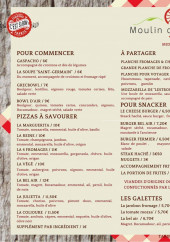 Menu Le Moulin du Bel-Air - Les plats à la carte