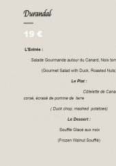 Menu les Vieilles Tours - menu 19€