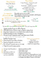 Menu Auberge des 7 tours - Les menus, suggestions, entrées...