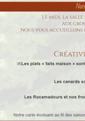 Menu Auberge de Cartassac - La carte et menus