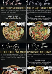 Menu Bbq wok - Pad thaï, nouilles  thaï et crousty,...