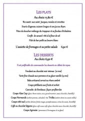 Menu Côté Sud - Plats et desserts