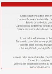 Menu L'Arti Show - Les menus à la carte