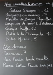 Menu 225 litres - Exemple de menu