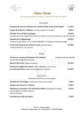 Menu L'hippocampe - Entrées, plats et desserts