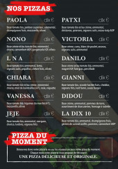 Menu Dix10.pizza - Les pizzas