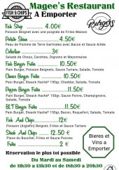 Menu Magee's - Menu a emporter