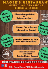 Menu Magee's - La carte