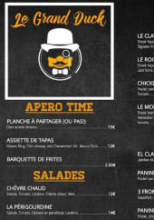 Menu Le Grand Duck - Les burgers, paninis, ....