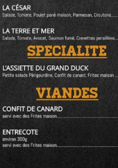 Menu Le Grand Duck - Menu enfant, viandes, ...