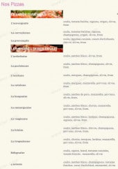 Menu Sud Pizza - les pizzas végetariennes et les charcutieres coulis