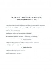 Menu Cyril Attrazic chez Camillou - la carte de La Brasserie Gourmande
