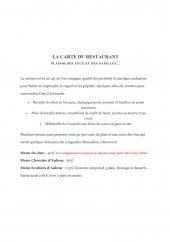 Menu Cyril Attrazic chez Camillou - La carte du restaurant