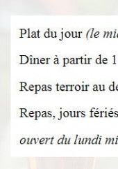 Menu Le Regimbal - Menus