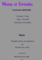 Menu Auberge du vieux Tilleul - Les menus  et formules