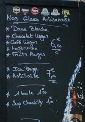 Menu Le National - Les glaces artisanales