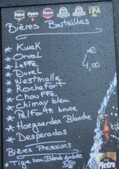 Menu Le National - Les bières