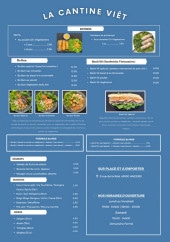 Menu La Cantine Viet - La carte