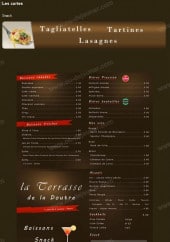 Menu La Terrasse de la Doutre - La Carte