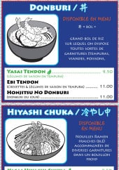 Menu Paku Paku - Donburi, hiyashi chuka, agebitashi et tonkathu