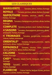 Menu Pizza Régina - Les pizzas classiques 