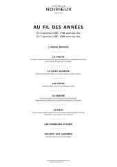 Menu L'Attilio Angers - La menu Au fil des années