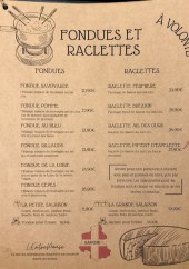 Menu L'EntrePause - Fondues et raclettes