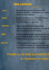 Menu L'Auberge du Couasnon - Exemple de menu