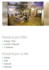 Menu Côté Cour - Les informations sur les menus