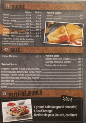 Menu Les Pagannes - Les sucrées et salées