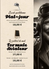 Menu L'Aviateur - Les menus et formules