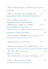 Menu La Table du Château Gratien - Plats