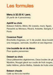 Menu La Metidja - Les formules