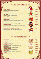 Menu Restaurant Bollywood Zaika - Les entrées