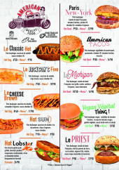 Menu American City - Menu burger et hot dog