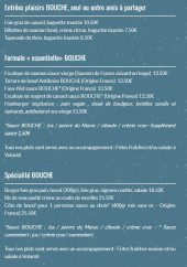 Menu Bistro Bouche - Les entrées et spécialités