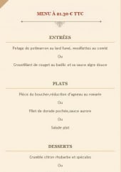 Menu L'antidote - Le menu 21.30€