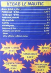 Menu Le Nautic - Kebab, burgers, assiettes,...